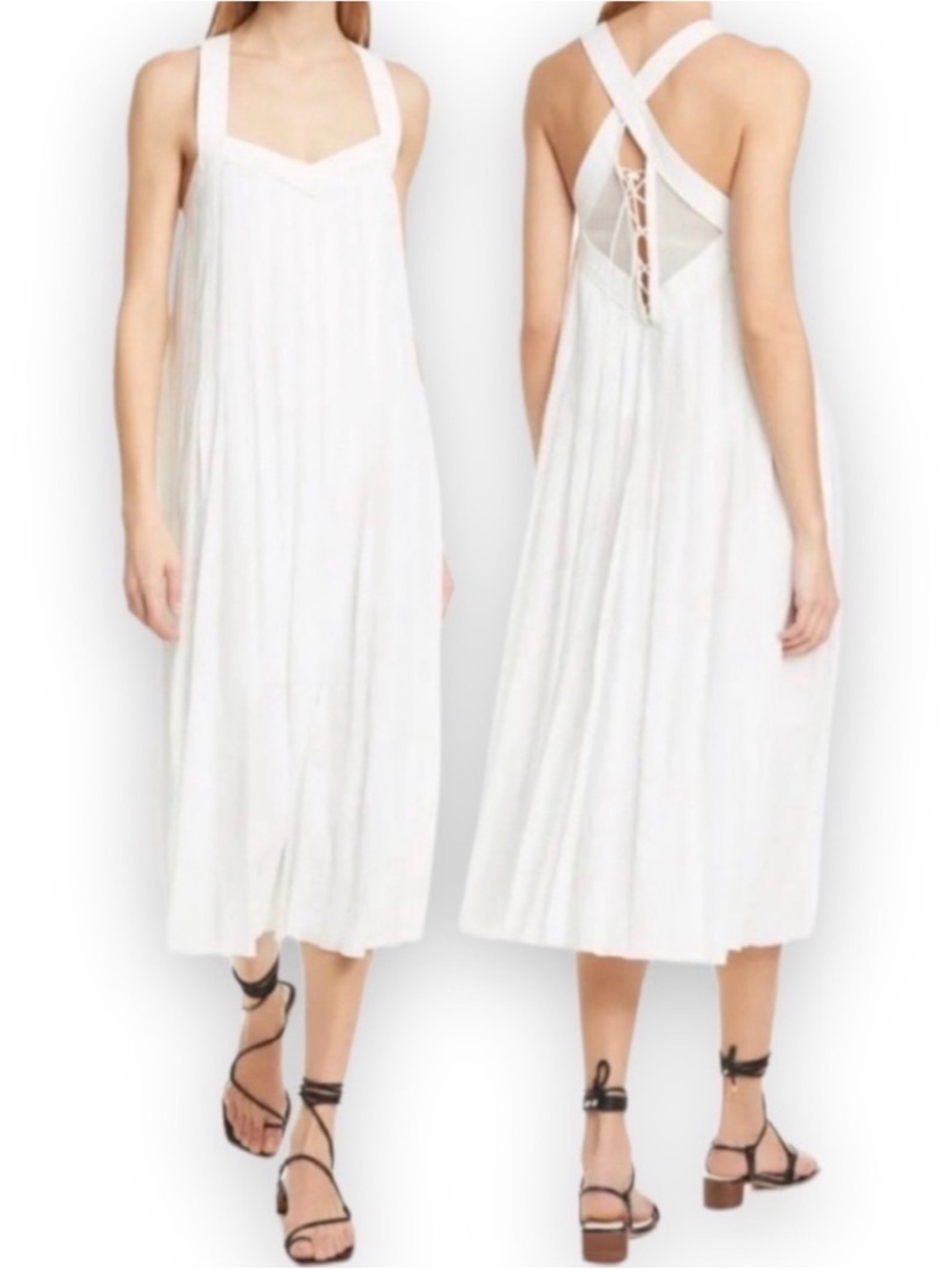 RAG & BONE Sabine Midi Dress White Size 0/XS